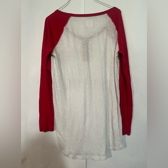 PINK Victoria's Secret Red & White Holiday Sequin Long Pajama Top/Dress Sz Med - Picture 3 of 4